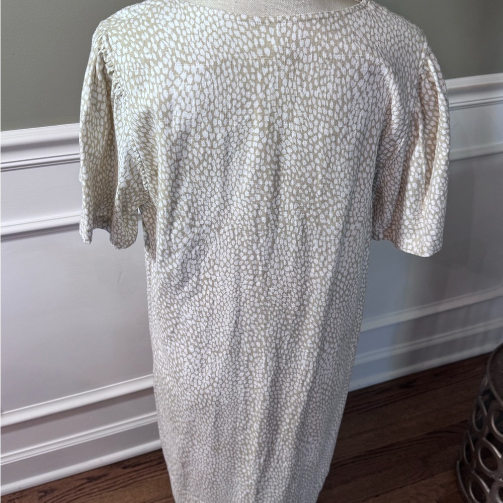 Original by Nicole Miller Women Shift Dress Linen Blend Size XL tan and white - Picture 5 of 12